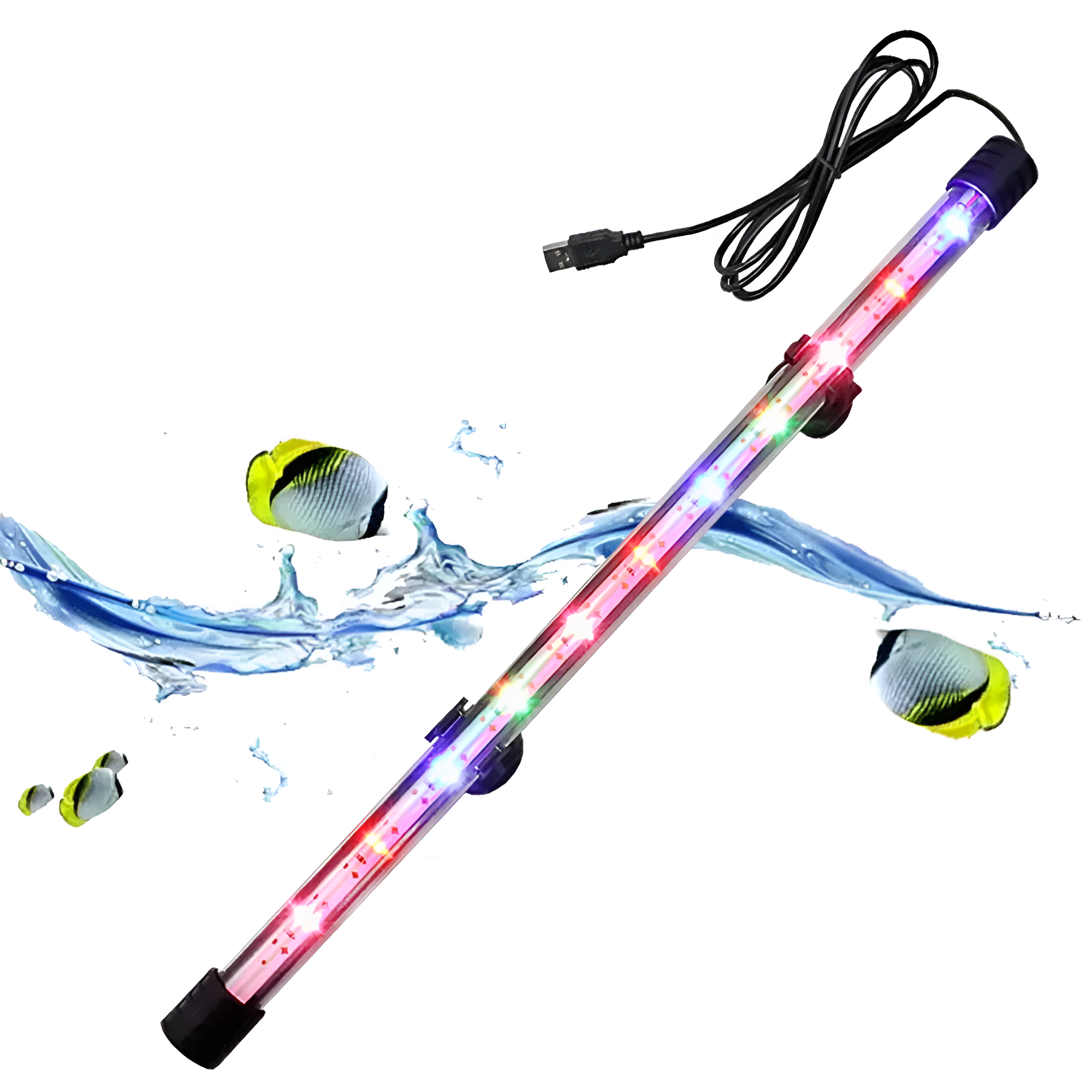 17-47Cm Aquarium LED Lighting Submersible Mood Lamp USB Waterproof Fish Tank Decorative Plant Grow Light Accessories 110-240V