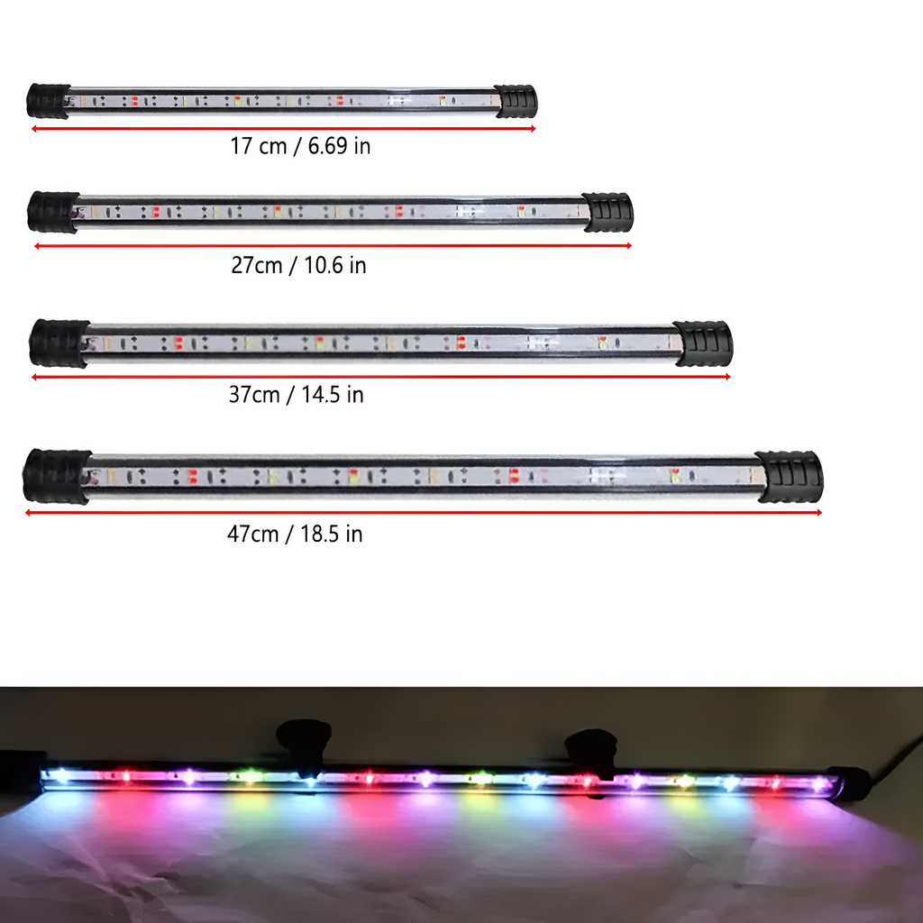 17-47Cm Aquarium LED Lighting Submersible Mood Lamp USB Waterproof Fish Tank Decorative Plant Grow Light Accessories 110-240V