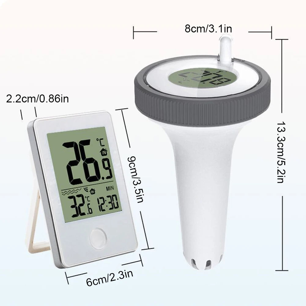 Wireless Floating Thermometer Easy Read Digital Pool Thermometer Water Temperature Thermometer for Swimming Pool Bathtub Hot Tub