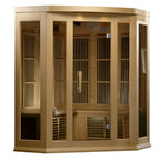 3-Person Corner Low EMF (Under 8MG) FAR Infrared Sauna (Canadian Red Cedar)