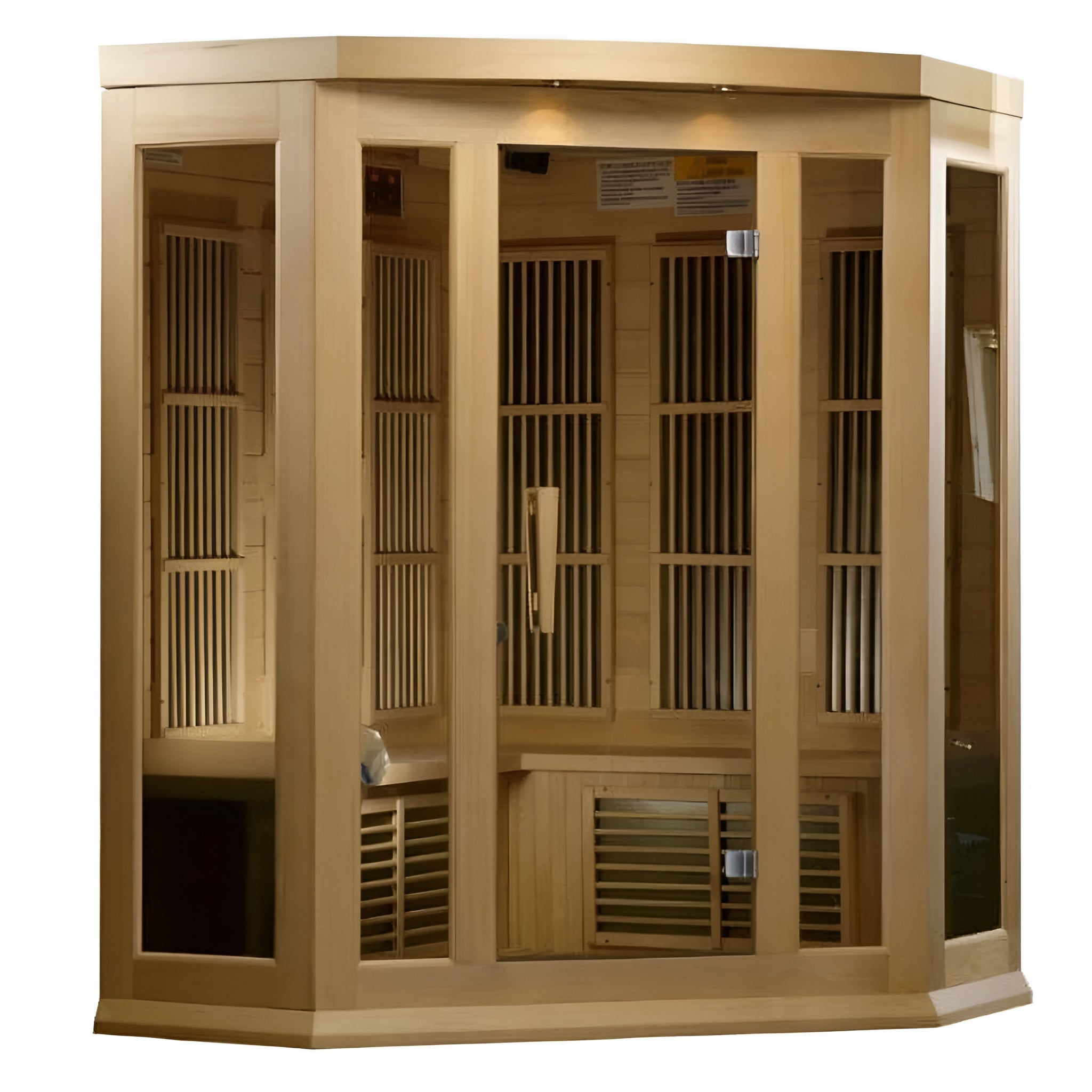 3-Person Corner Low EMF (Under 8MG) FAR Infrared Sauna (Canadian Red Cedar)