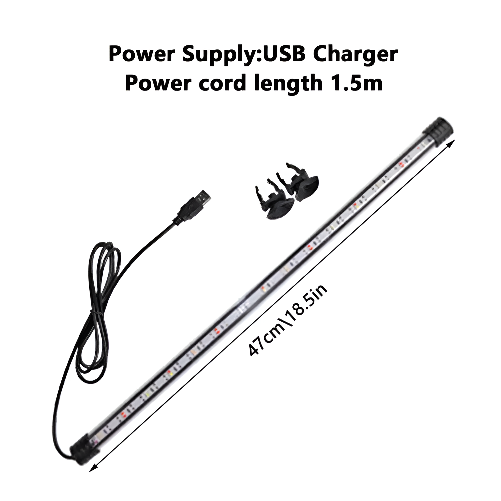 17-47Cm Aquarium LED Lighting Submersible Mood Lamp USB Waterproof Fish Tank Decorative Plant Grow Light Accessories 110-240V