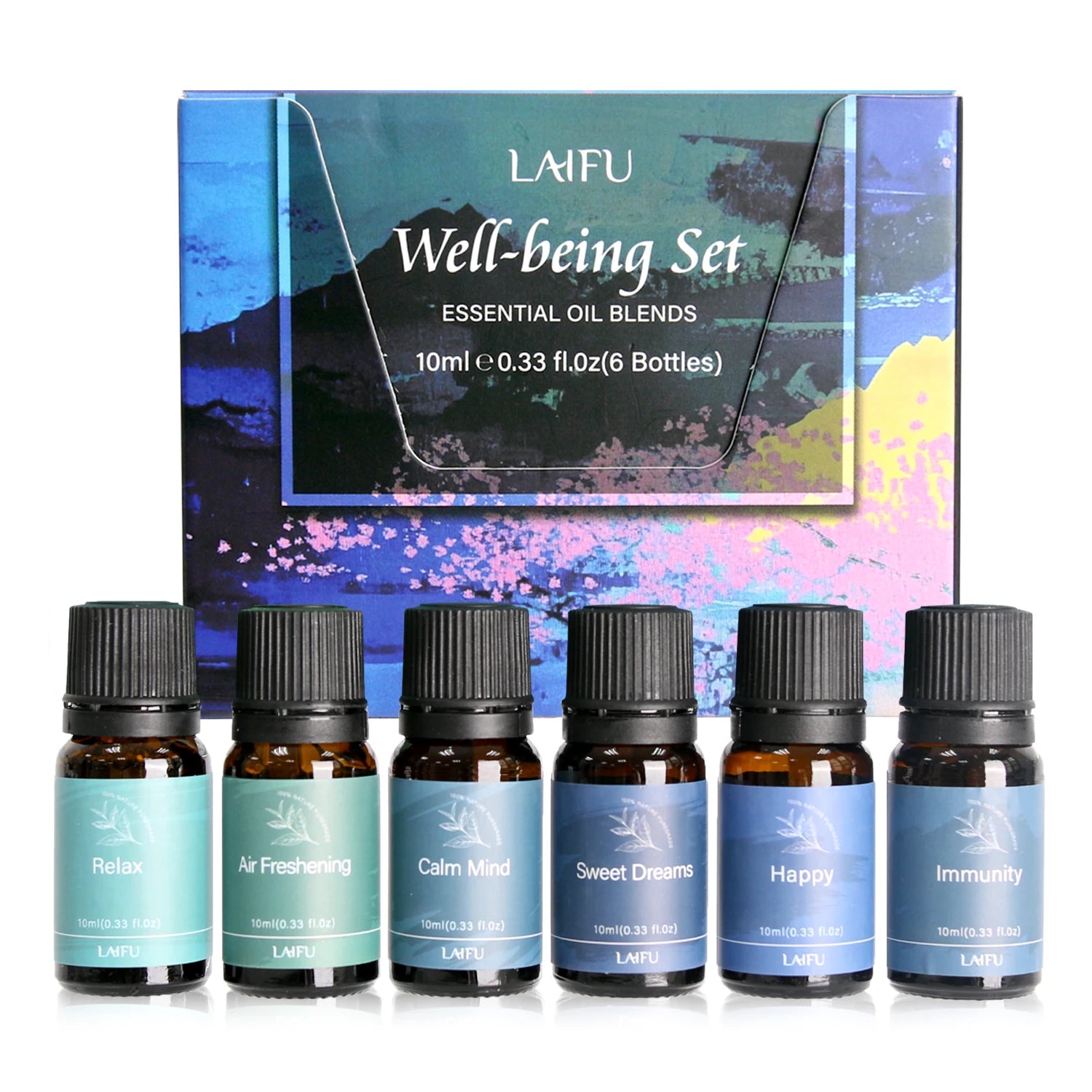 6X10Ml Essential Oil Blend Set, Aromatherapy Essential Oil Kit, Fresh Air Deodorant for Home & Office