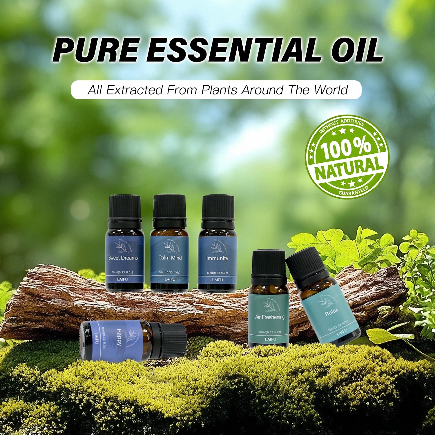 6X10Ml Essential Oil Blend Set, Aromatherapy Essential Oil Kit, Fresh Air Deodorant for Home & Office