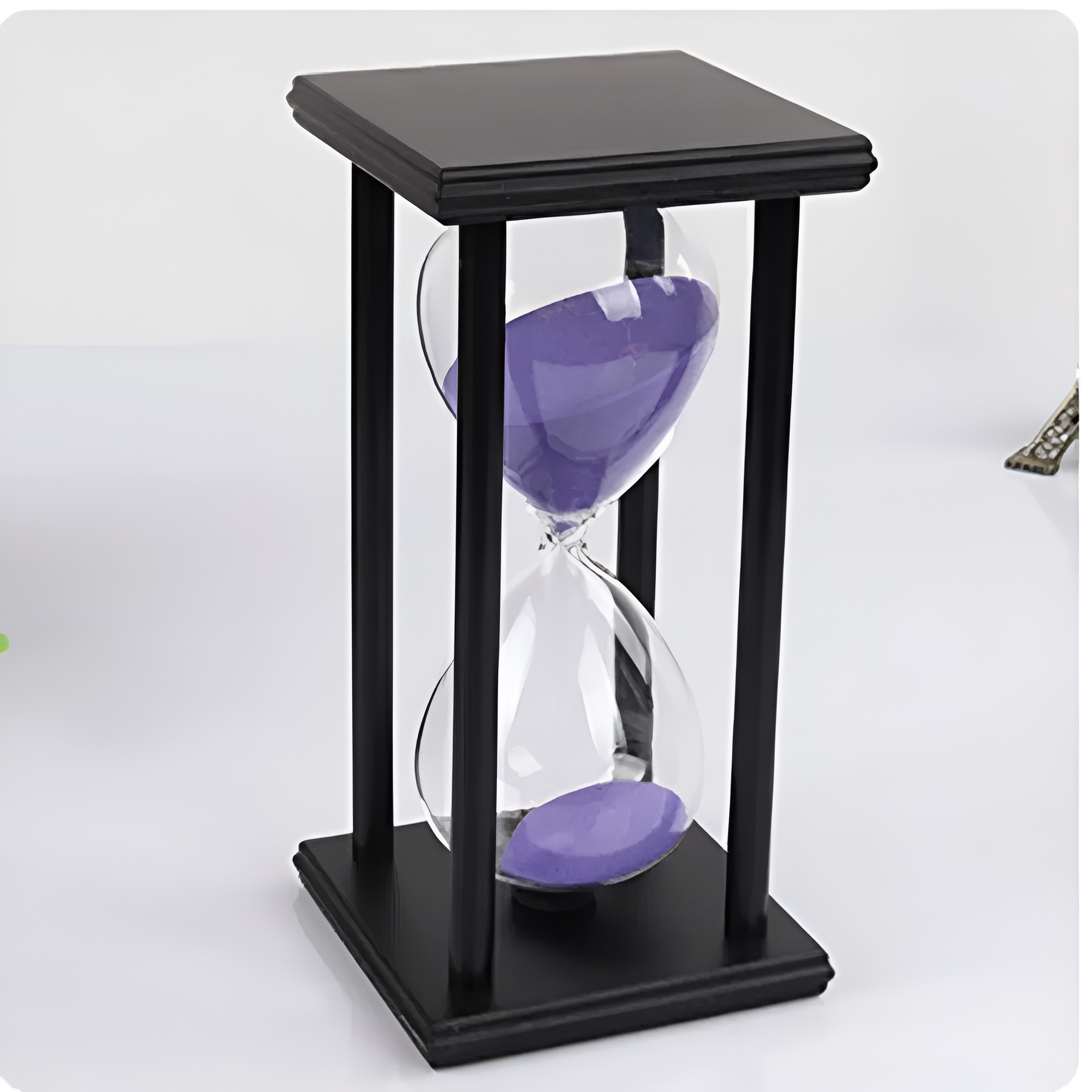 60/30 Minutes Hourglass Sand Timer Vintage Sand Timer Black Wooden Sandglass Timer for Home Desktop Classroom Living Room Decor