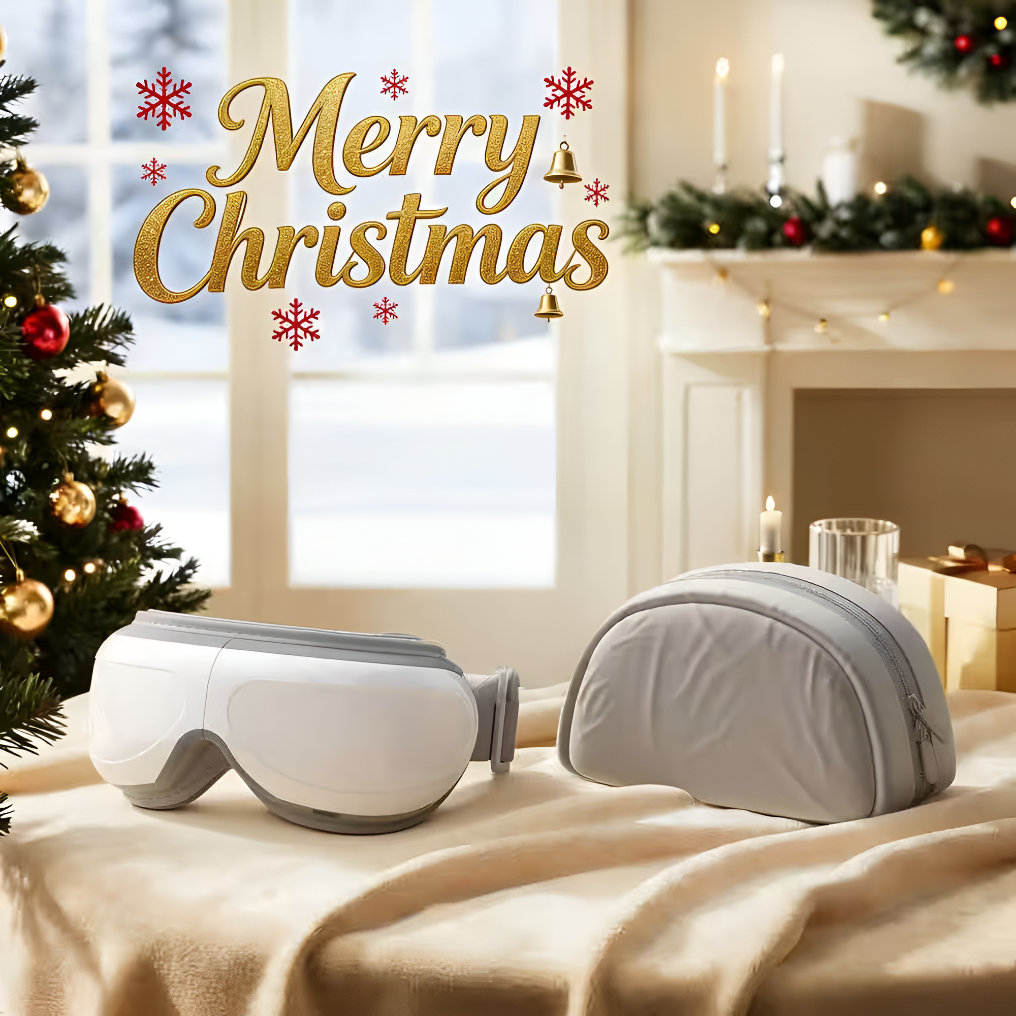 Grey Eye Massager, Heated Eye Mask for Migraines with Music, Smart Migraine Massager Reduce Dry Eyes Improve Sleep