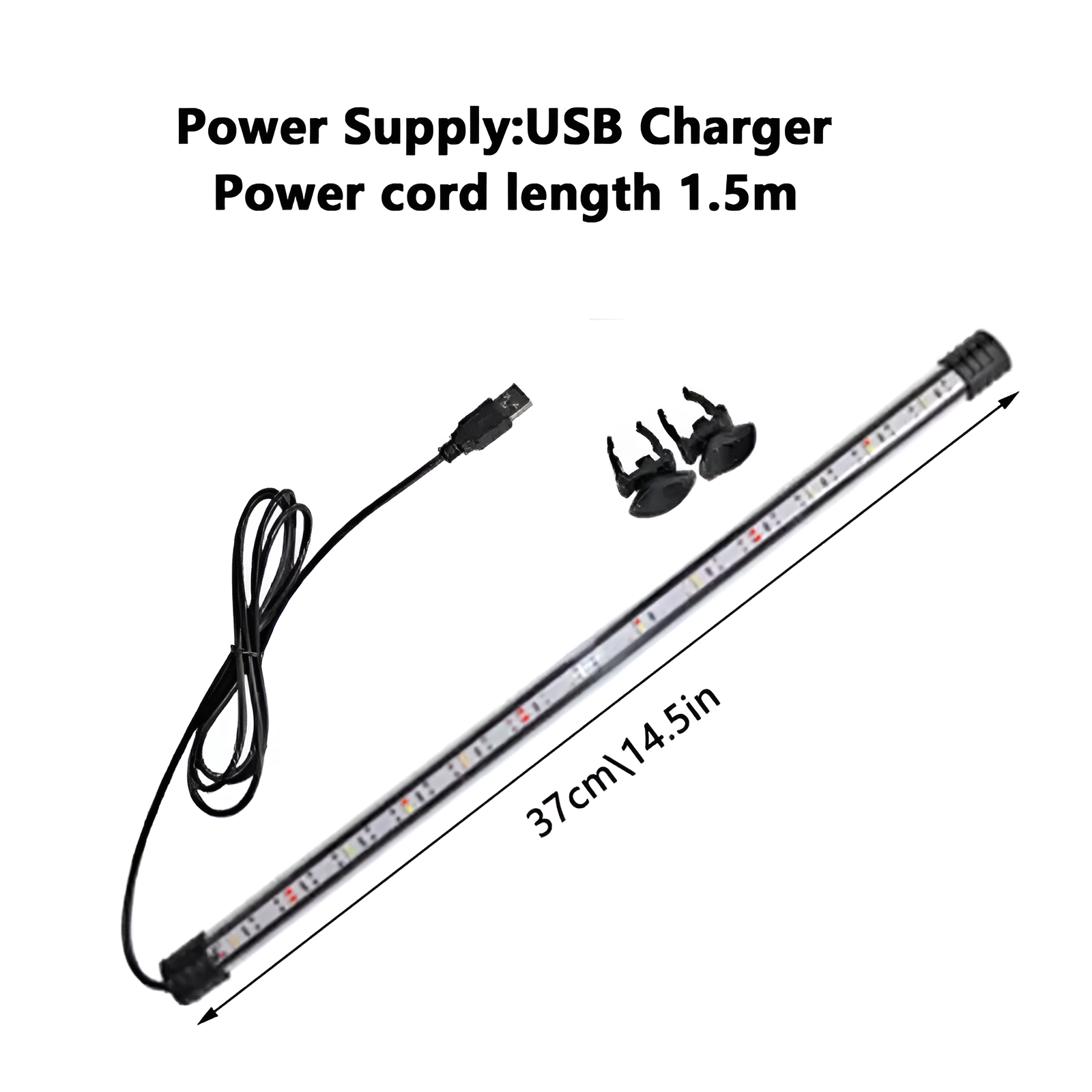 17-47Cm Aquarium LED Lighting Submersible Mood Lamp USB Waterproof Fish Tank Decorative Plant Grow Light Accessories 110-240V