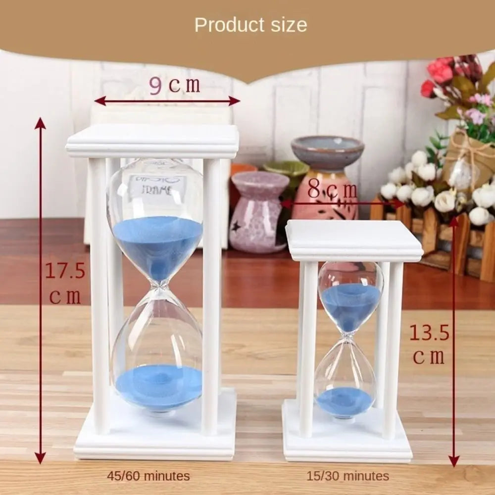 60/30 Minutes Hourglass Sand Timer Vintage Sand Timer Black Wooden Sandglass Timer for Home Desktop Classroom Living Room Decor