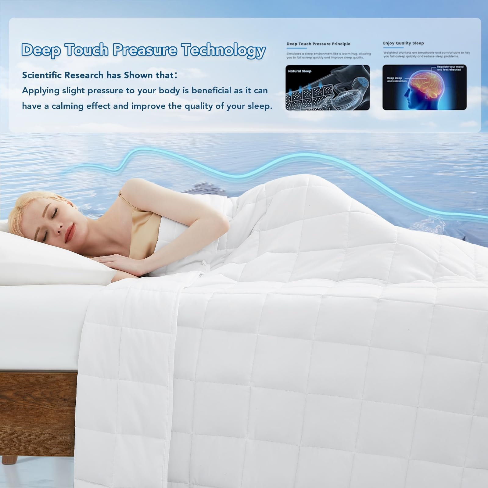 Weighted Blanket for Adults (12 Lbs, 48" X 72") Twin Size Soft Cooling Heavy ...