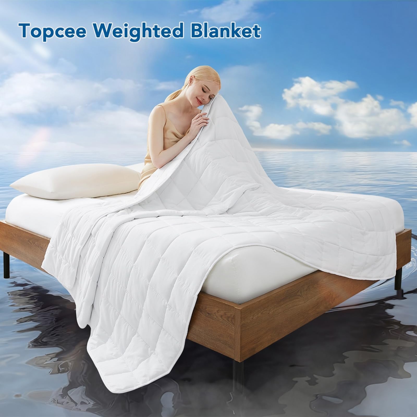 Weighted Blanket for Adults (12 Lbs, 48" X 72") Twin Size Soft Cooling Heavy ...