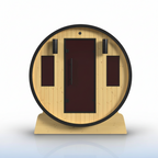 3-Person Capacity Outdoor White Finland Pine Wet/Dry Traditional Barrel Sauna with Black Accents