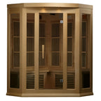 3-Person Corner Low EMF (Under 8MG) FAR Infrared Sauna (Canadian Red Cedar)