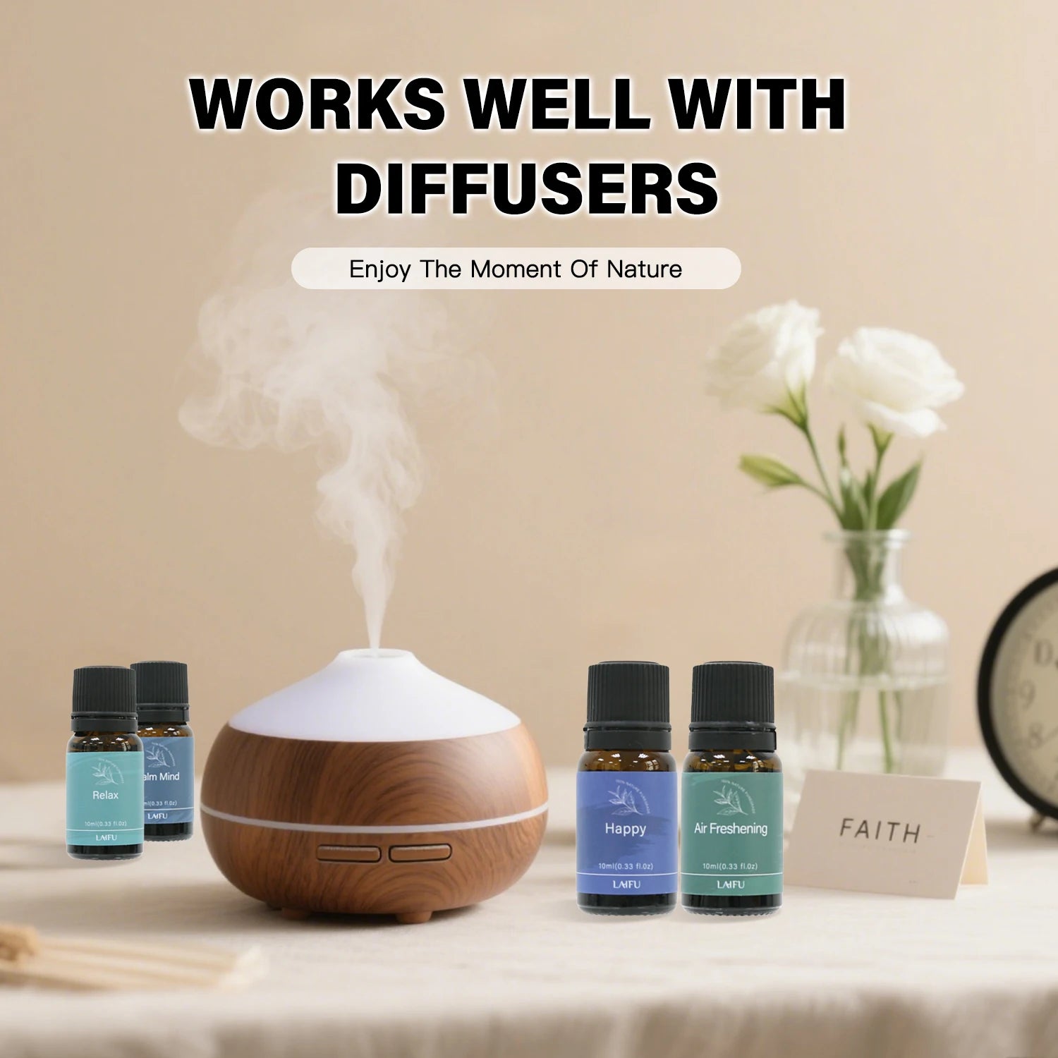 6X10Ml Essential Oil Blend Set, Aromatherapy Essential Oil Kit, Fresh Air Deodorant for Home & Office