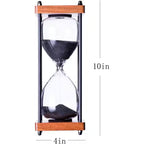 Wooden Black Sand Large Hourglass 60 Minutes Timer for Home, Office Decor