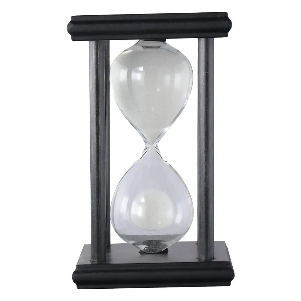 60/30 Minutes Hourglass Sand Timer Vintage Sand Timer Black Wooden Sandglass Timer for Home Desktop Classroom Living Room Decor